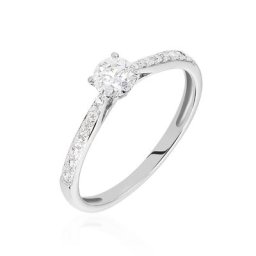 Bague Solitaire Laetitia Or Blanc Diamant