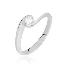 Bague Solitaire Vrille Or Blanc Diamant