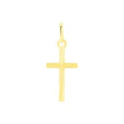 Pendentif Bathilde Croix Striee Or Jaune
