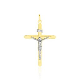 Pendentif Damian Croix Or Bicolore