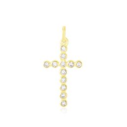 Pendentif Canice Croix Or Jaune Oxyde De Zirconium