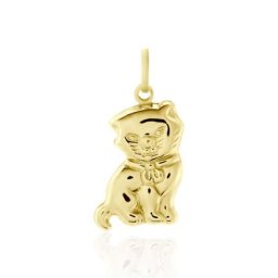 Pendentif Egee Chat Or Jaune