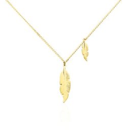 Collier Indian Nature Feuilles Or Jaune