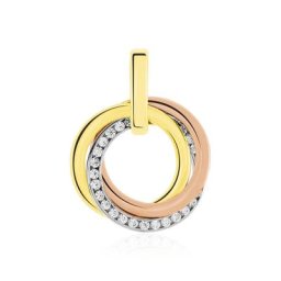 Pendentif Amaiur Or Tricolore Oxydes De Zirconium
