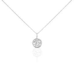 Collier Argent Plantain Oxydes De Zirconium