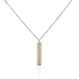 Collier Acier Blanc Et Plaqué Or Antono
