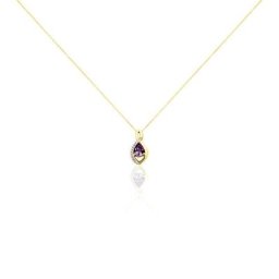 Collier Dalil Or Jaune Amethyste Oxyde