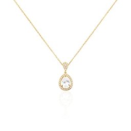 Collier Brigita Plaqué Or Jaune Oxyde De Zirconium
