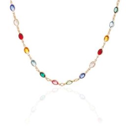 Collier Ilvaae Plaqué Or Jaune Pierre De Synthese