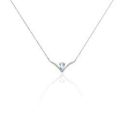 Collier Marlene Or Blanc Topaze Et Oxyde De Zirconium