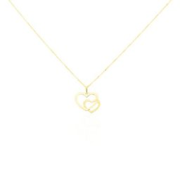 Collier Double Cœur Or Jaune