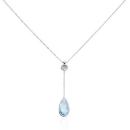 Collier Dennis Or Blanc Topaze