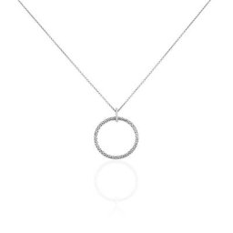 Collier Sautoir Sowa Argent Blanc Oxyde De Zirconium