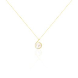 Collier Lucinda Or Jaune Perle De Culture Et Oxyde De Zirconium