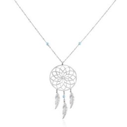 Collier Sautoir Misalie Argent Blanc