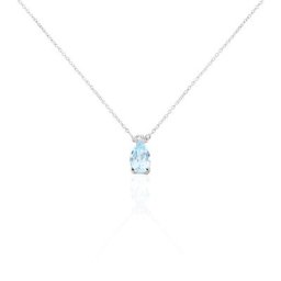 Collier Yrene Or Blanc Topaze
