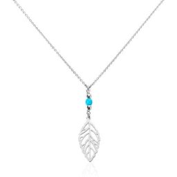 Collier Grethel Argent Blanc Turquoise