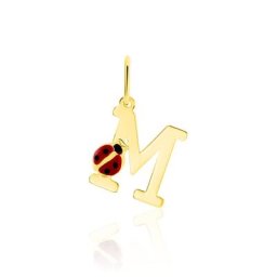 Pendentif Helidie Coccinelle Lettre Or Jaune