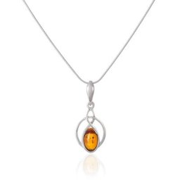Collier Argent Blanc Anne-therese Ambre