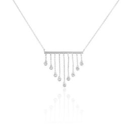 Collier Argent Blanc Edvard Oxydes De Zirconium