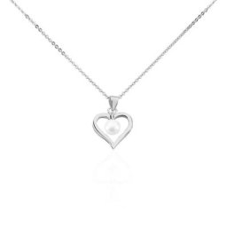Collier Ainhoa Maille Forçat Argent Blanc Perle De Culture