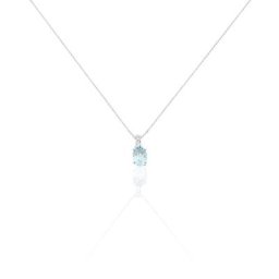 Collier Audea Or Blanc Topaze Et Oxyde De Zirconium