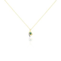 Collier Sagesse Or Jaune Emeraude Et Diamant