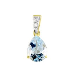 Pendentif Or Jaune Gorgel Topaze Oxydes De Zirconium