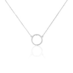 Collier Stip Or Blanc Oxyde De Zirconium
