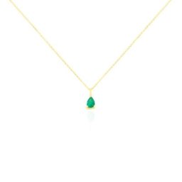 Collier Goutte Or Jaune Emeraude