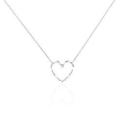 Collier Argent Gaucher Oxydes De Zirconium