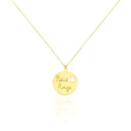 Collier Benedicte Message Or Jaune