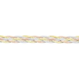 Collier Jen Tresse 6 Fils Or Tricolore