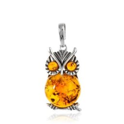 Pendentif Argent Blanc Benoite Ambre