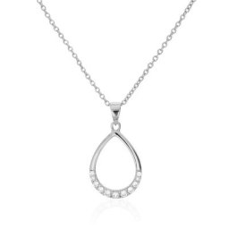Collier Magdelene Argent Blanc Oxyde De Zirconium