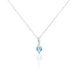 Collier Clothilde Or Blanc Topaze Et Oxyde De Zirconium