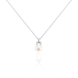 Collier Lilio Argent Blanc Perle De Culture Et Oxyde De Zirconium