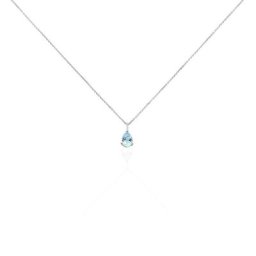 Collier Goutte Or Blanc Topaze