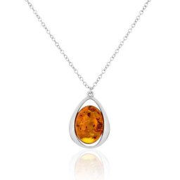 Collier Clemmy Argent Blanc Ambre