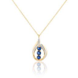 Collier Aurora Or Jaune Saphir Et Diamant