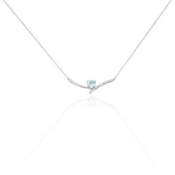 Collier Eva Or Blanc Topaze Et Oxyde De Zirconium