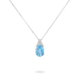 Collier Britney Or Blanc Topaze Et Oxyde De Zirconium