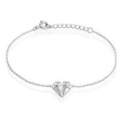 Bracelet Origami Argent Blanc Oxyde De Zirconium