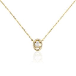 Collier Classical Plaqué Or Jaune Oxyde De Zirconium