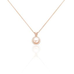 Collier Olivia Argent Rose Perle De Culture Et Oxyde De Zirconium