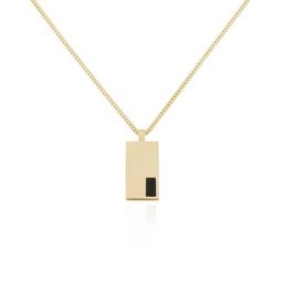 Collier Plaqué Or Jaune Francesco Onyx Noir