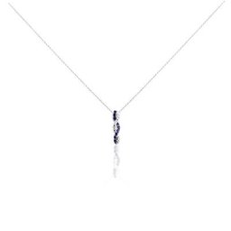 Collier Ligera Or Blanc Saphir Et Diamant