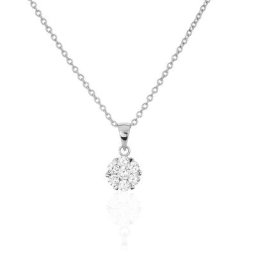 Collier Pietra Argent Blanc Oxyde De Zirconium