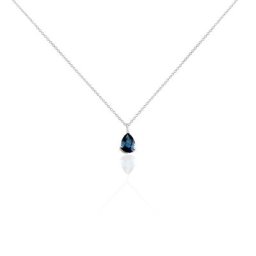 Collier Goutte Or Blanc Topaze