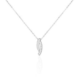 Collier Ange-line Argent Blanc Oxyde De Zirconium